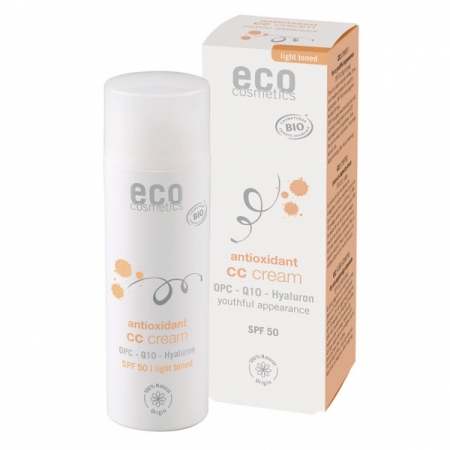 Eco Cosmetics Krem CC jasny SPF 50 z OPC, Q10 i kwasem hialuronowym 50ml